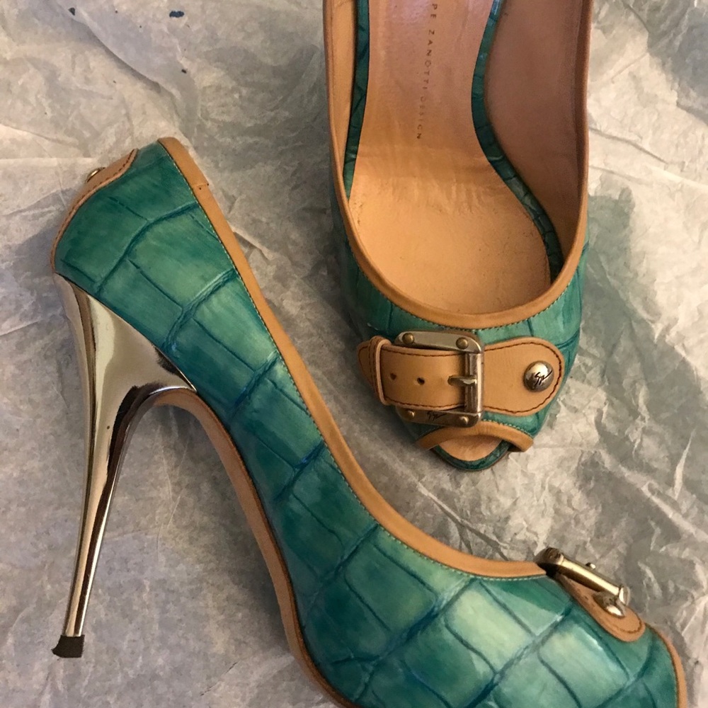 Giuseppe Zanotti shoes 41/11 aqua/tan